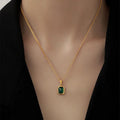 Retro Green Pendant Necklace