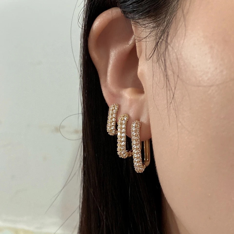 Modern Crystal Hoops