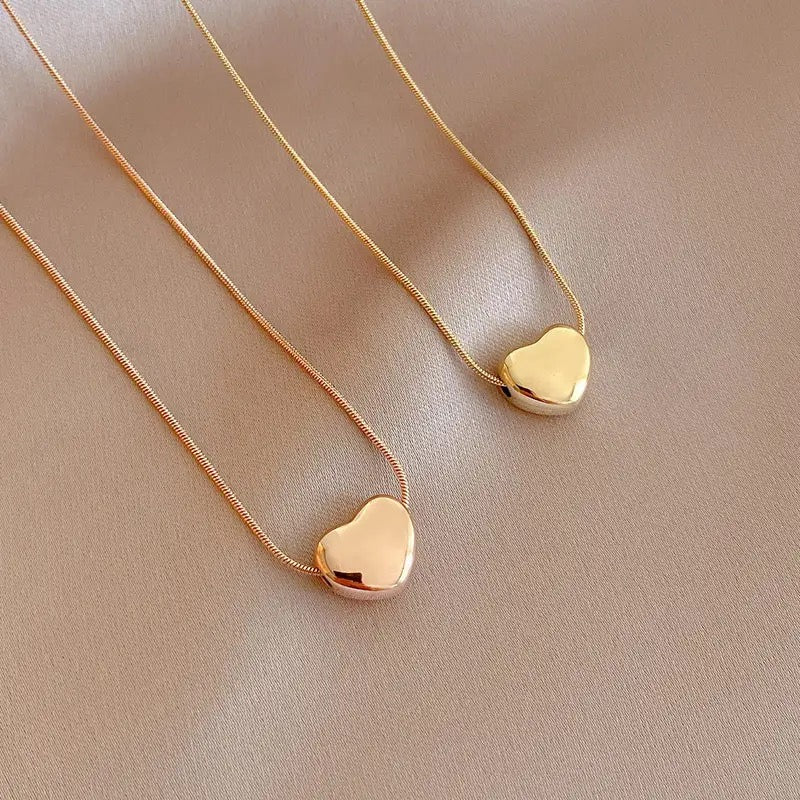 Gold Heart Pendant Necklace