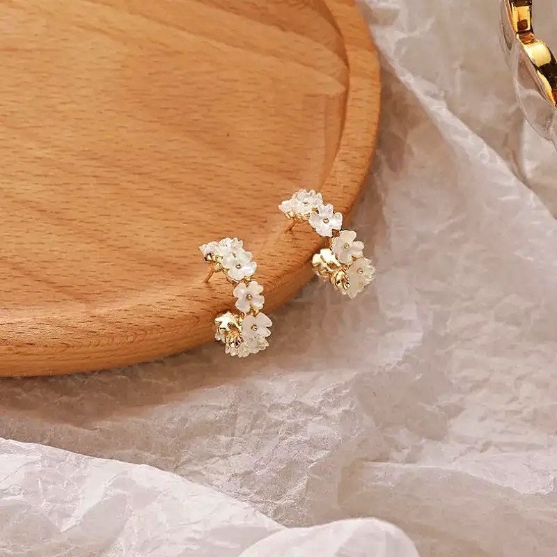 Korean Flower Hoops