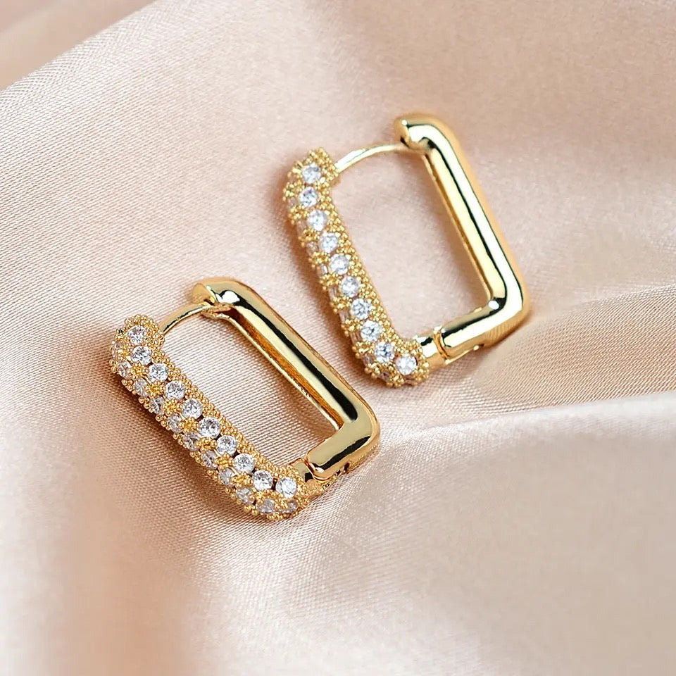 Modern Crystal Hoops