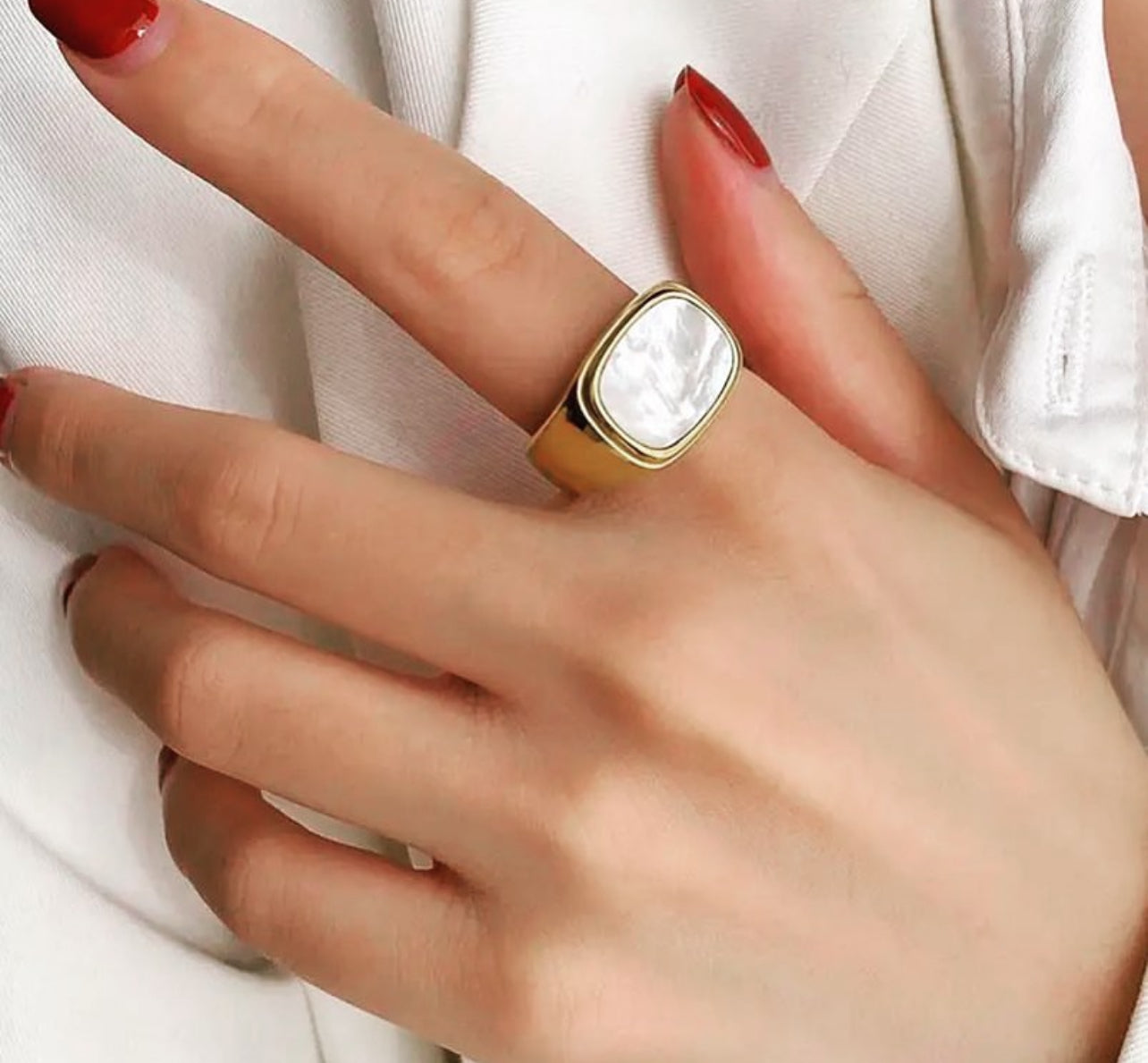 White Stone Ring