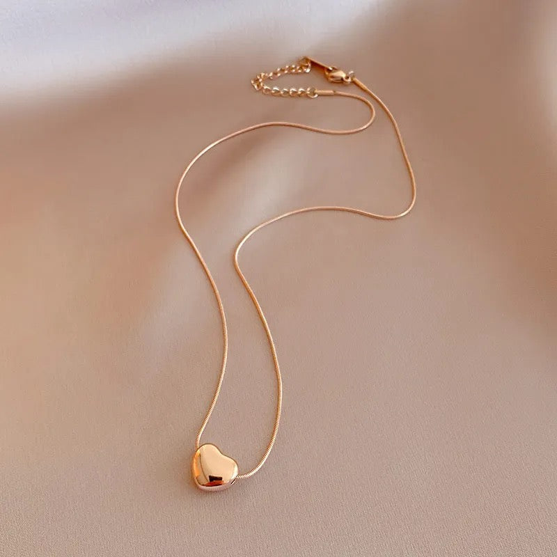 Gold Heart Pendant Necklace