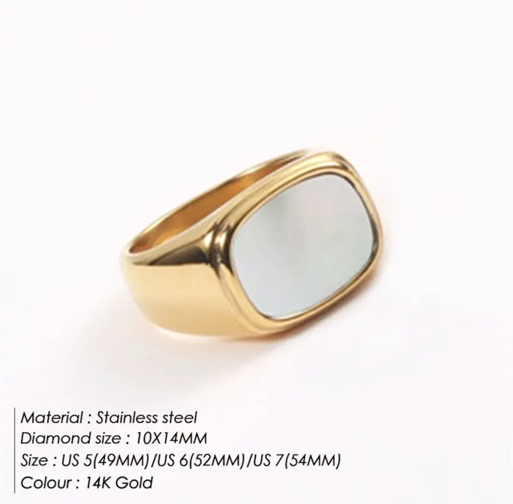 White Stone Ring