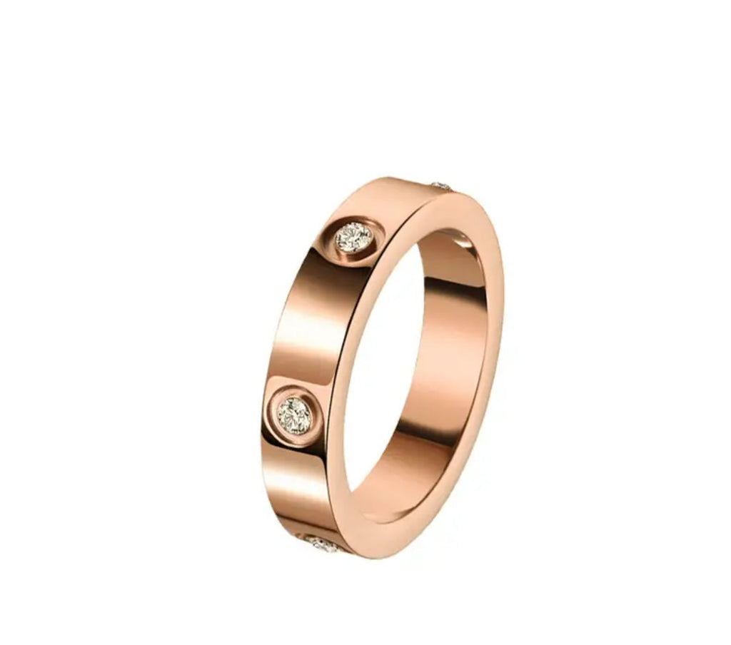 Stainless Steel Zircon Ring