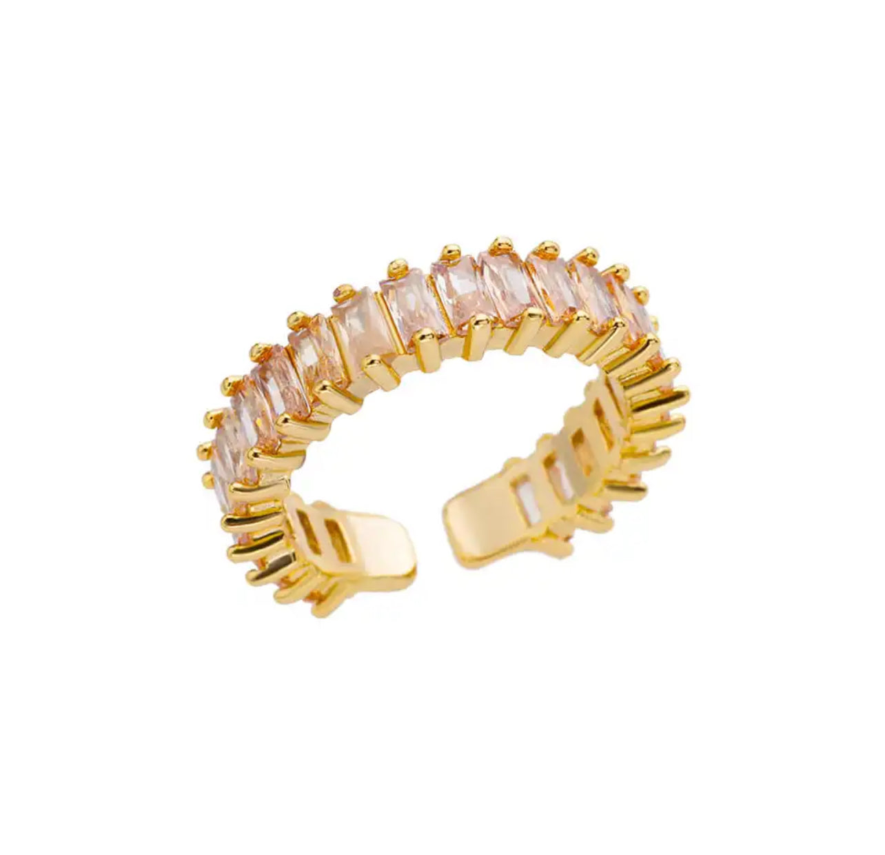 Zircon Stainless Steel Resizable Ring