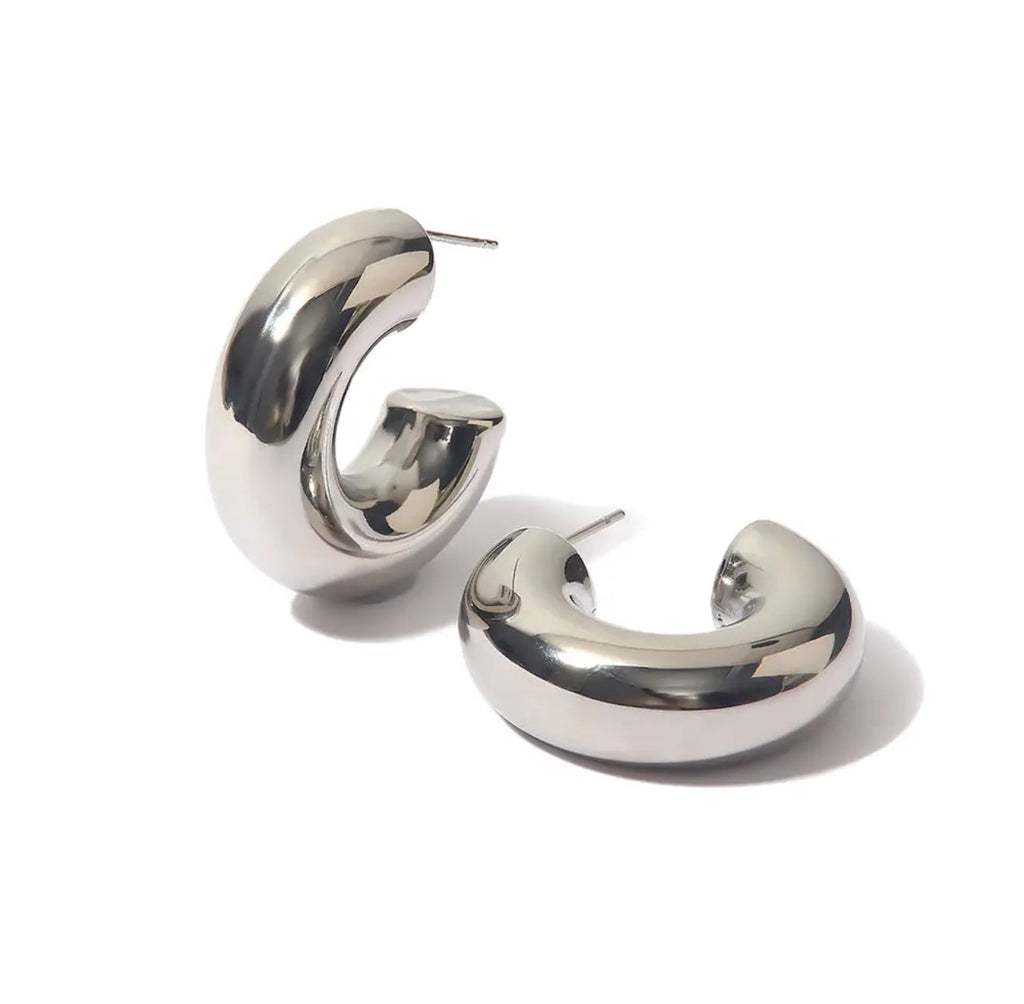 New Moon Earrings - Silver
