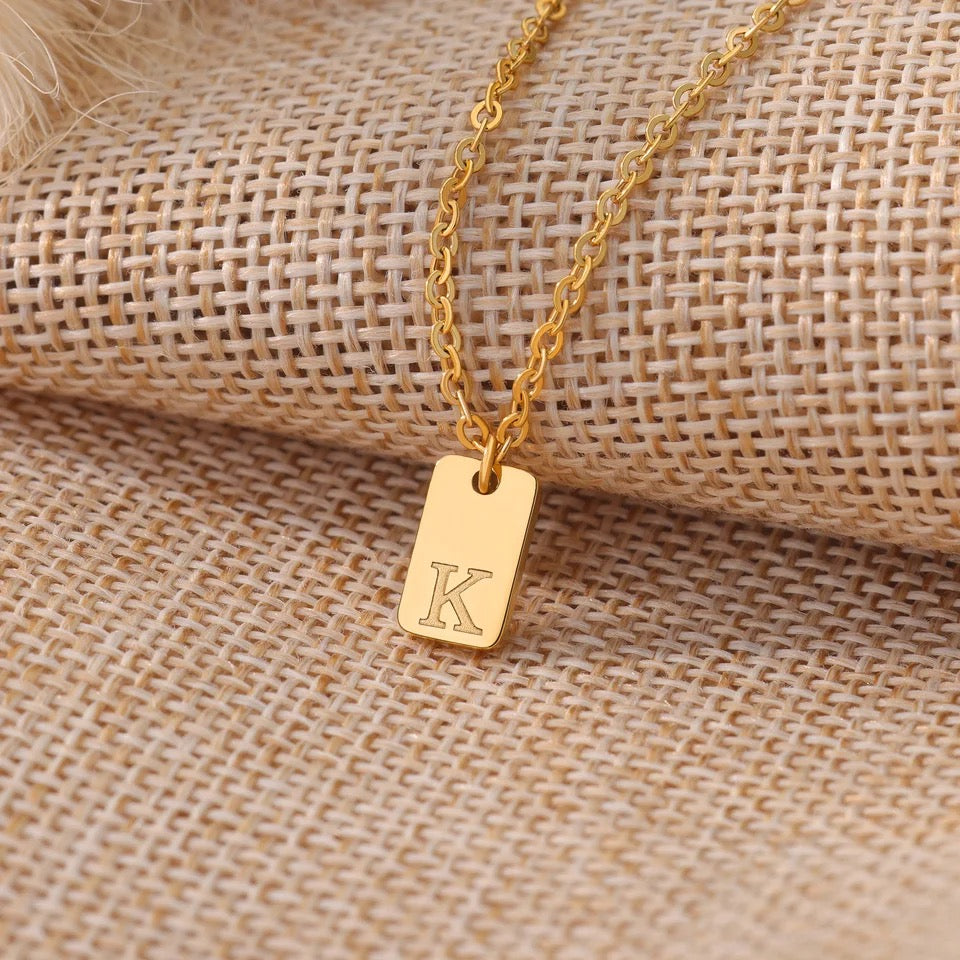 Initial Engraving Pendant Necklace