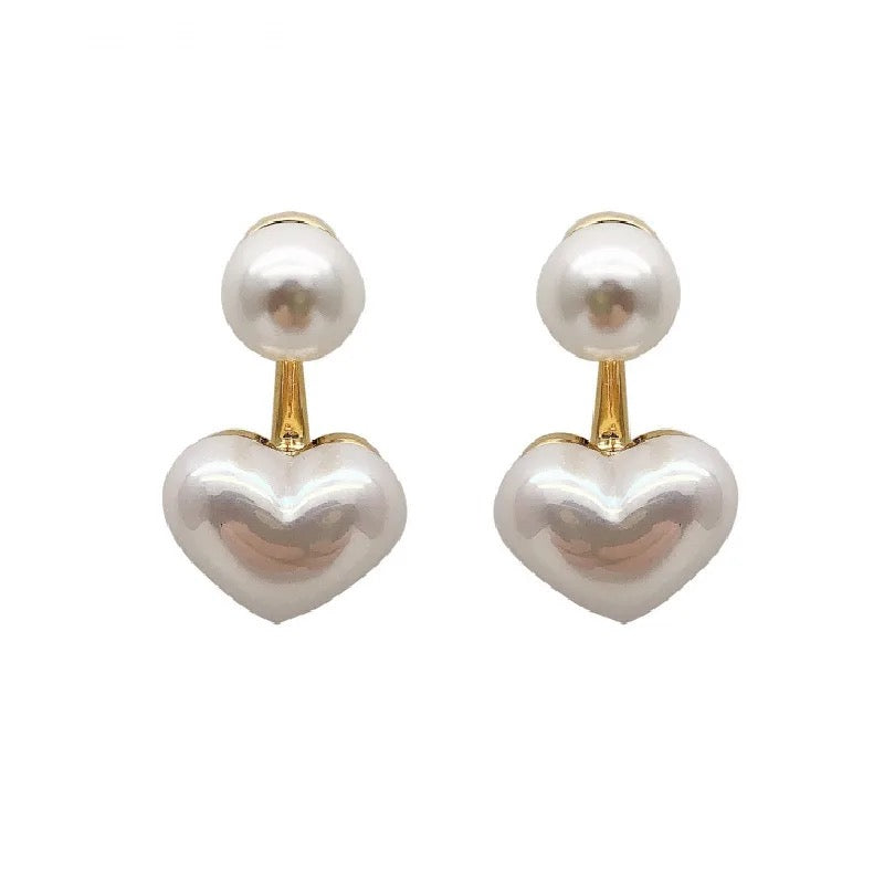 Pearl Heart Earrings