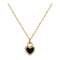 Black and White Heart Pendant Necklace