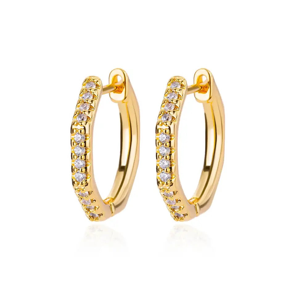 Gold Plated Zircon Hoops