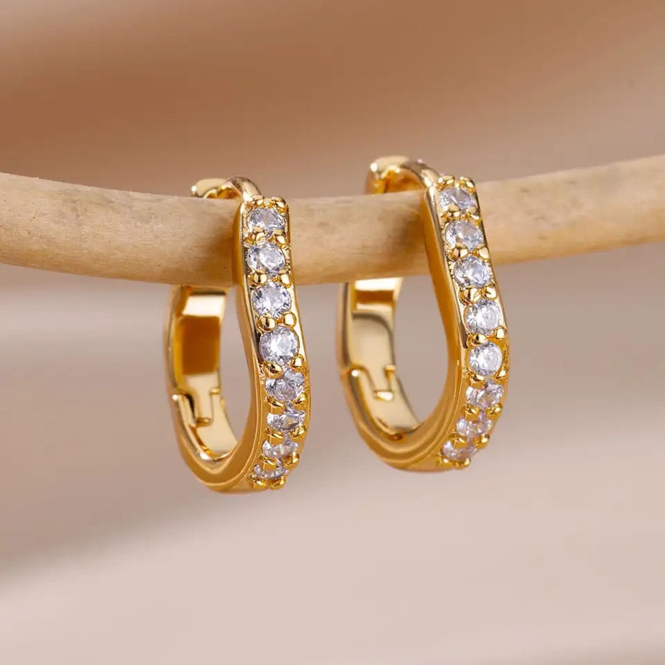Gold Plated Zircon Hoops