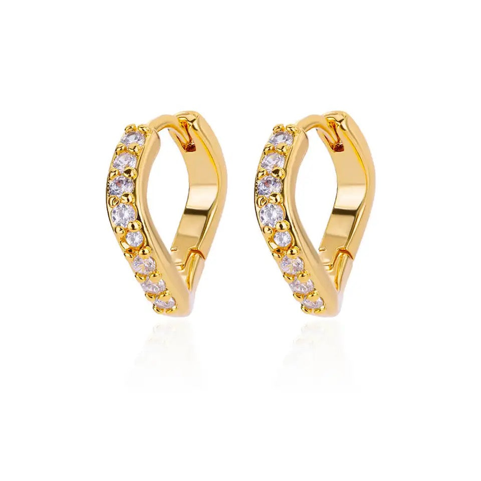 Gold Plated Zircon Hoops