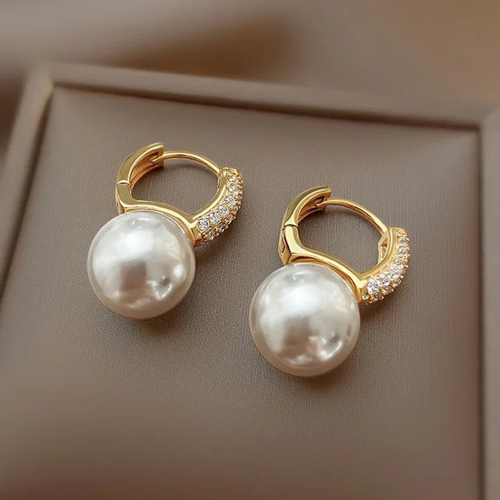 Zircon Pearl Earrings