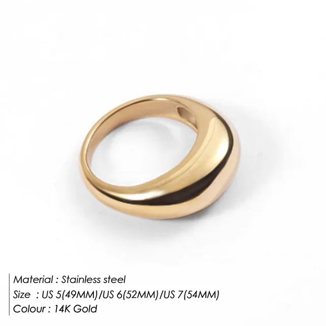 Stainless Steel Gold Ring