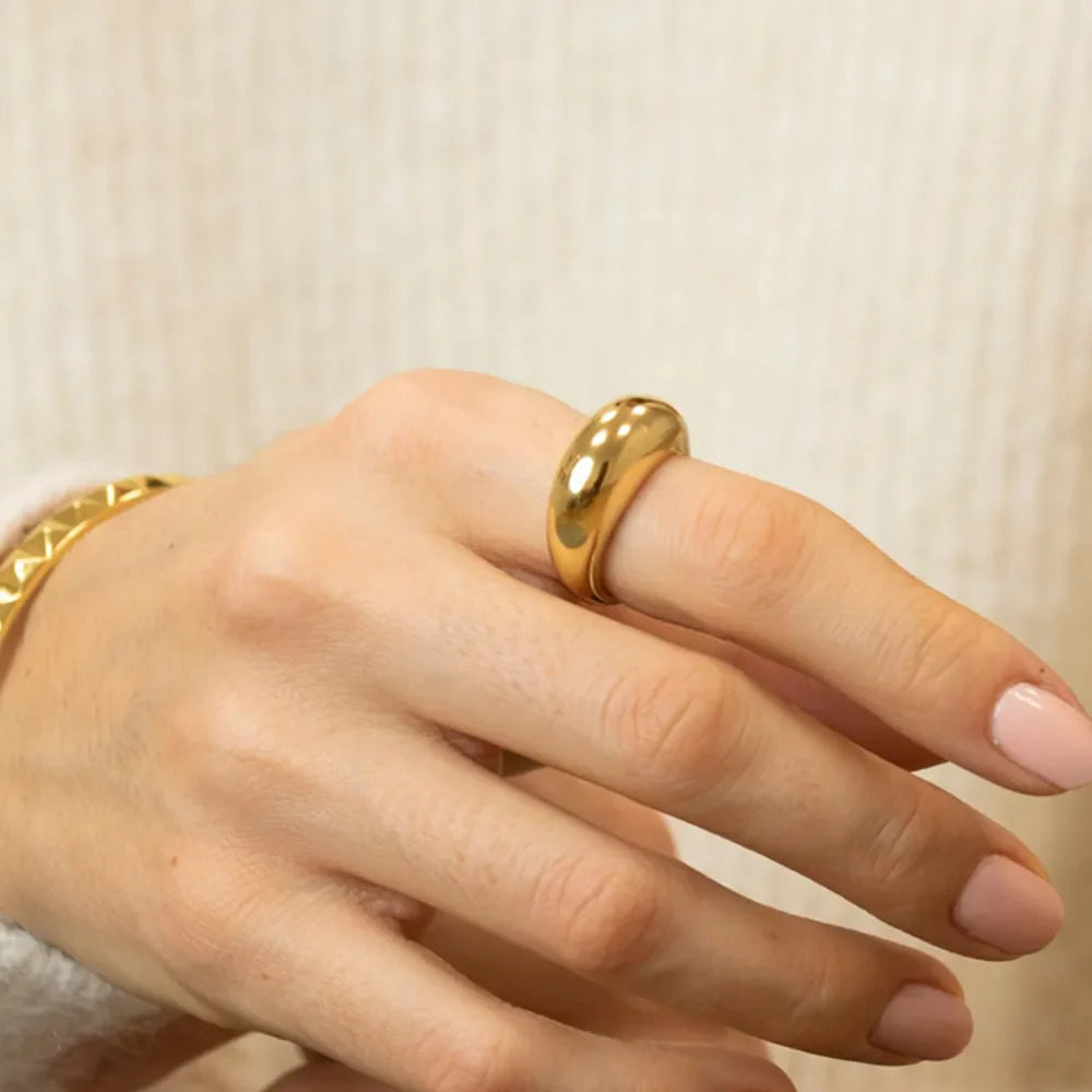 Stainless Steel Gold Ring
